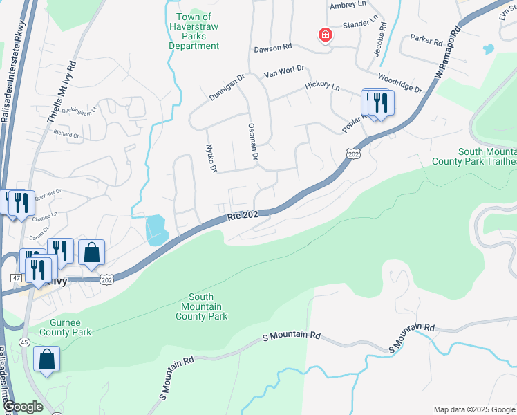 map of restaurants, bars, coffee shops, grocery stores, and more near 2 Martino Way in Pomona