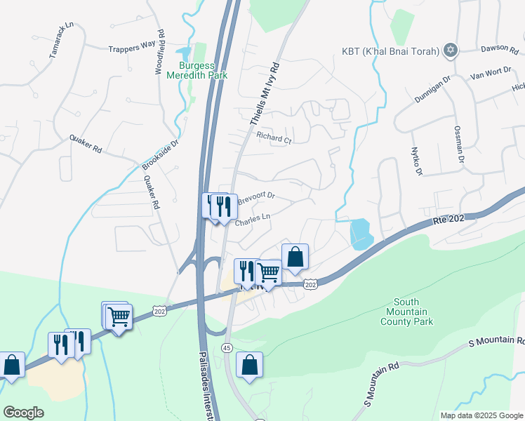 map of restaurants, bars, coffee shops, grocery stores, and more near 10 Charles Lane in Pomona