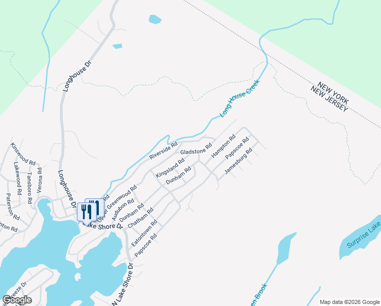 map of restaurants, bars, coffee shops, grocery stores, and more near 86 Dunham Road in West Milford