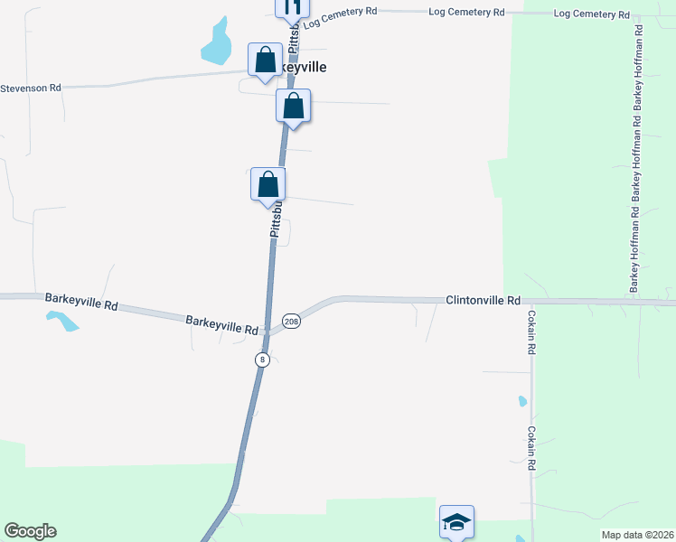 map of restaurants, bars, coffee shops, grocery stores, and more near 1211 Clintonville Road in Harrisville