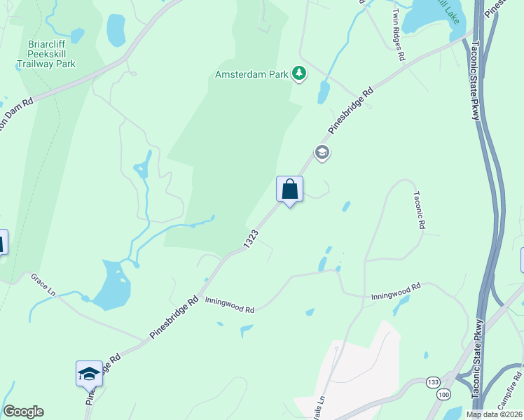 map of restaurants, bars, coffee shops, grocery stores, and more near 93 Pinesbridge Road in Ossining