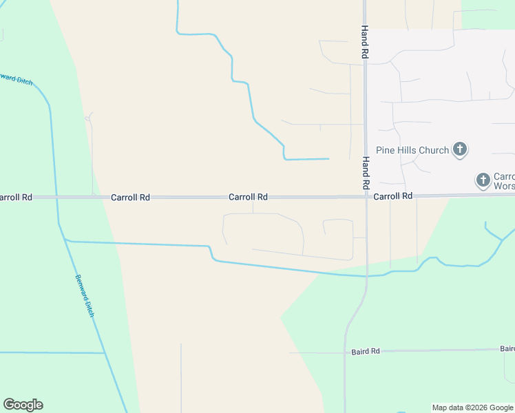 map of restaurants, bars, coffee shops, grocery stores, and more near 5804 Carroll Road in Fort Wayne