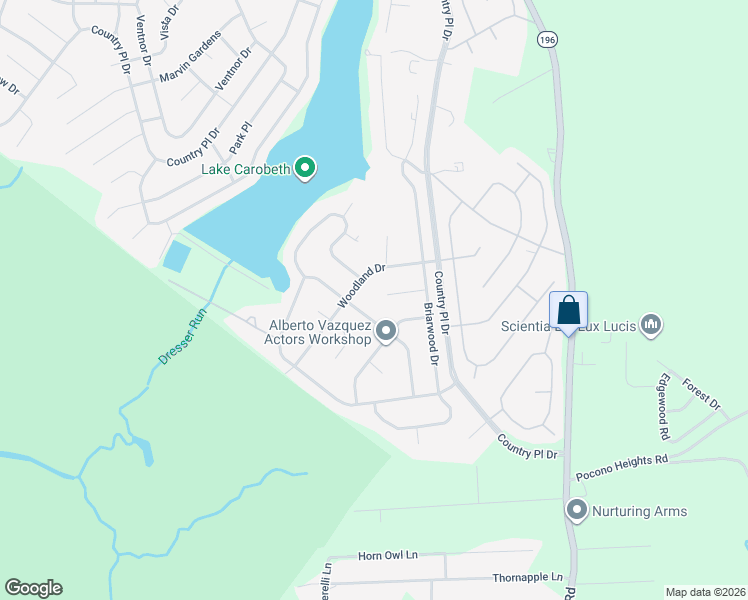 map of restaurants, bars, coffee shops, grocery stores, and more near 4335 Woodland Dr in Tobyhanna