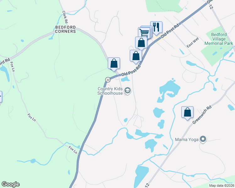 map of restaurants, bars, coffee shops, grocery stores, and more near 18 Gordon Avenue in Bedford