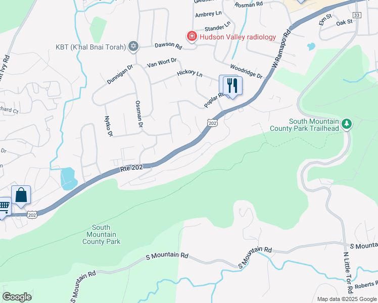 map of restaurants, bars, coffee shops, grocery stores, and more near 25 Underhill Drive in Pomona