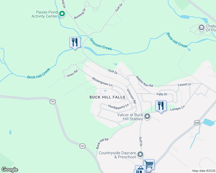 map of restaurants, bars, coffee shops, grocery stores, and more near 211 Wintergreen Lane in Palmerton