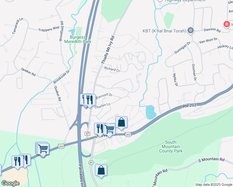 map of restaurants, bars, coffee shops, grocery stores, and more near 15 Brevoort Drive in Pomona