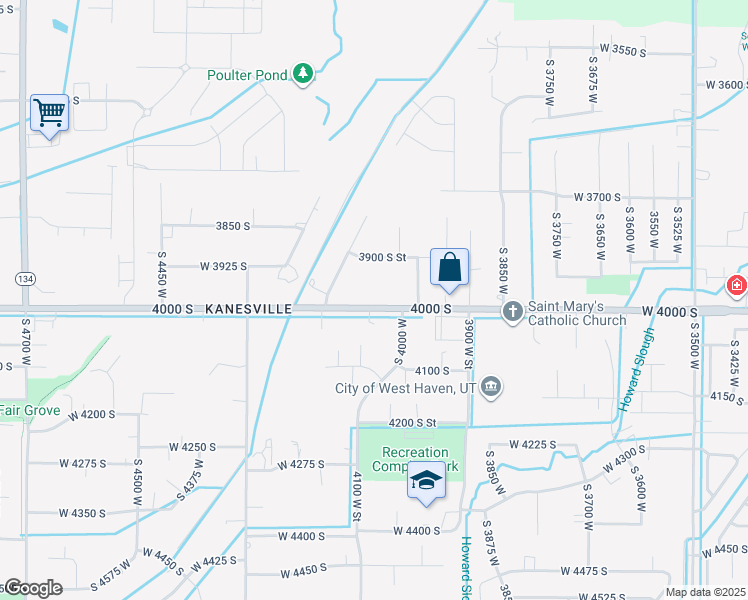 map of restaurants, bars, coffee shops, grocery stores, and more near 4080 West 4000 South in West Haven