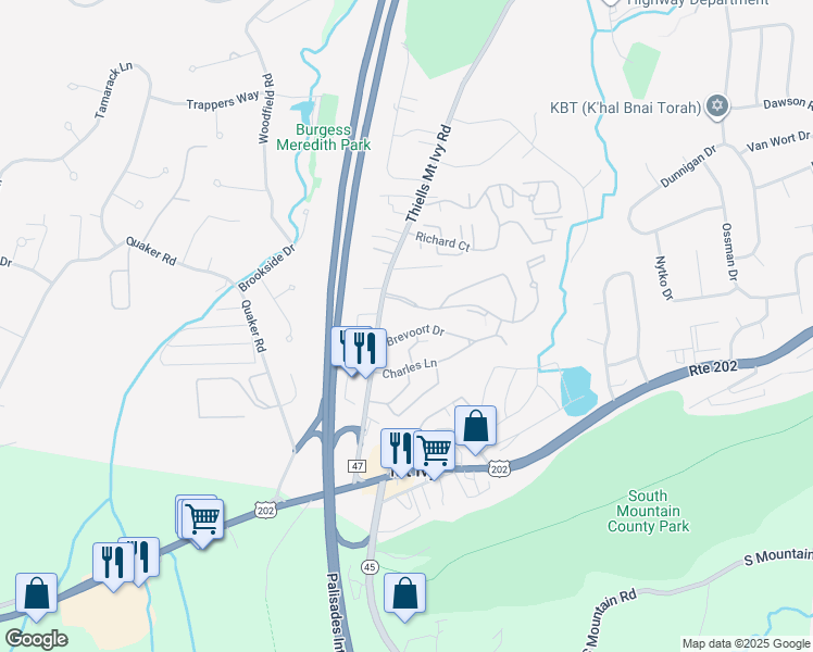 map of restaurants, bars, coffee shops, grocery stores, and more near 27 Country Club Lane in Pomona