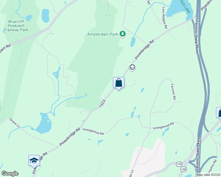 map of restaurants, bars, coffee shops, grocery stores, and more near 93 Pinesbridge Road in Ossining