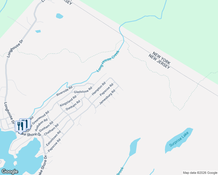 map of restaurants, bars, coffee shops, grocery stores, and more near 158 Papscoe Road in West Milford