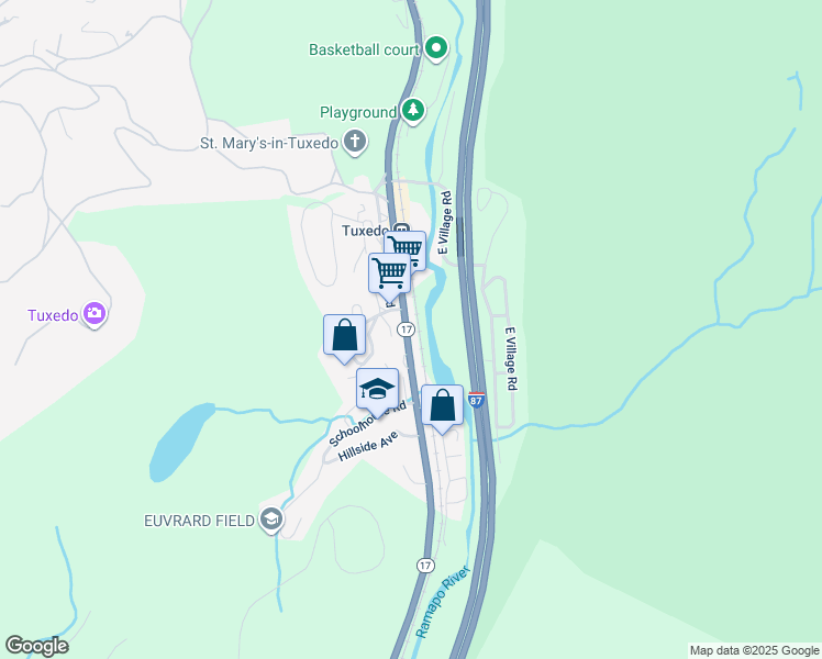 map of restaurants, bars, coffee shops, grocery stores, and more near 200 New York 17 in Tuxedo Park