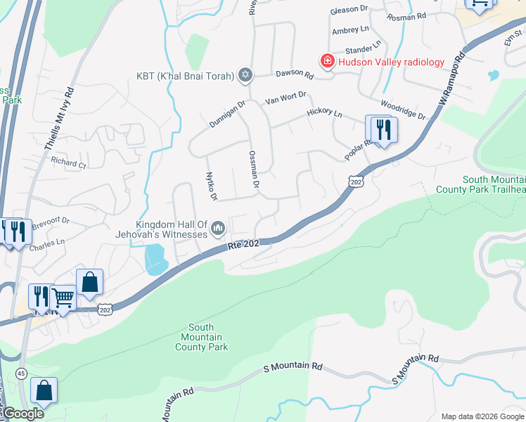 map of restaurants, bars, coffee shops, grocery stores, and more near 5 Martino Way in Pomona