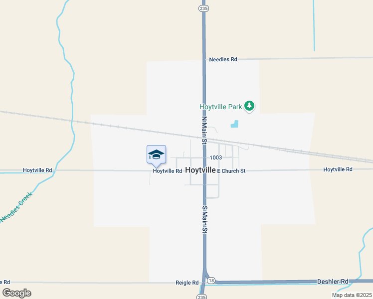 map of restaurants, bars, coffee shops, grocery stores, and more near 2588 Elm Street in Hoytville