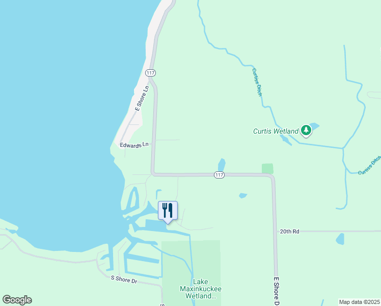 map of restaurants, bars, coffee shops, grocery stores, and more near 19606 Indiana 117 in Culver