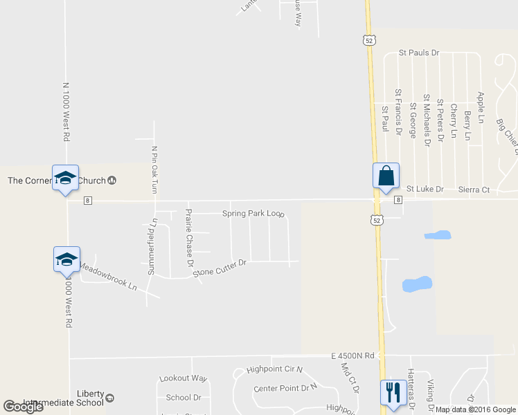 map of restaurants, bars, coffee shops, grocery stores, and more near 435 Spring Park Loop in Bourbonnais