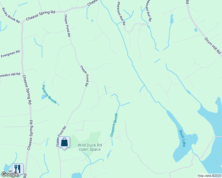 map of restaurants, bars, coffee shops, grocery stores, and more near 46 Marvin Ridge Place in Wilton