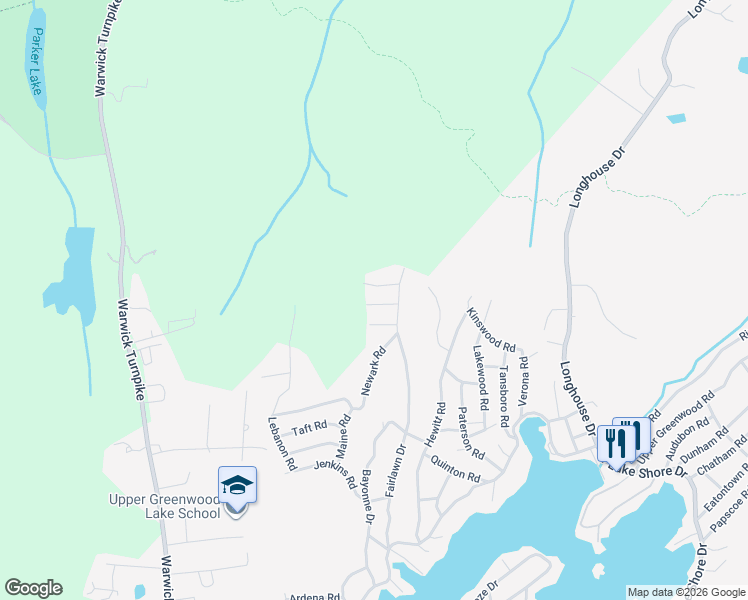 map of restaurants, bars, coffee shops, grocery stores, and more near 10 Clermont Road in Sussex County