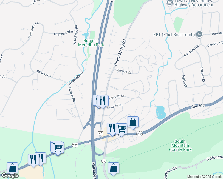 map of restaurants, bars, coffee shops, grocery stores, and more near 27 Country Club Lane in Pomona