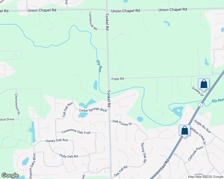 map of restaurants, bars, coffee shops, grocery stores, and more near 11708 Tonkel Road in Fort Wayne