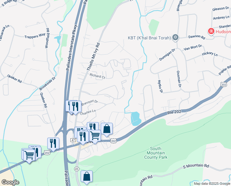 map of restaurants, bars, coffee shops, grocery stores, and more near 250 Country Club Lane in Pomona