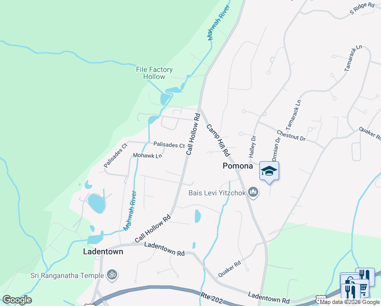 map of restaurants, bars, coffee shops, grocery stores, and more near 50 Call Hollow Road in Pomona