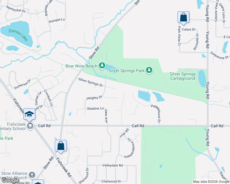 map of restaurants, bars, coffee shops, grocery stores, and more near 2495 Hanson Avenue in Stow