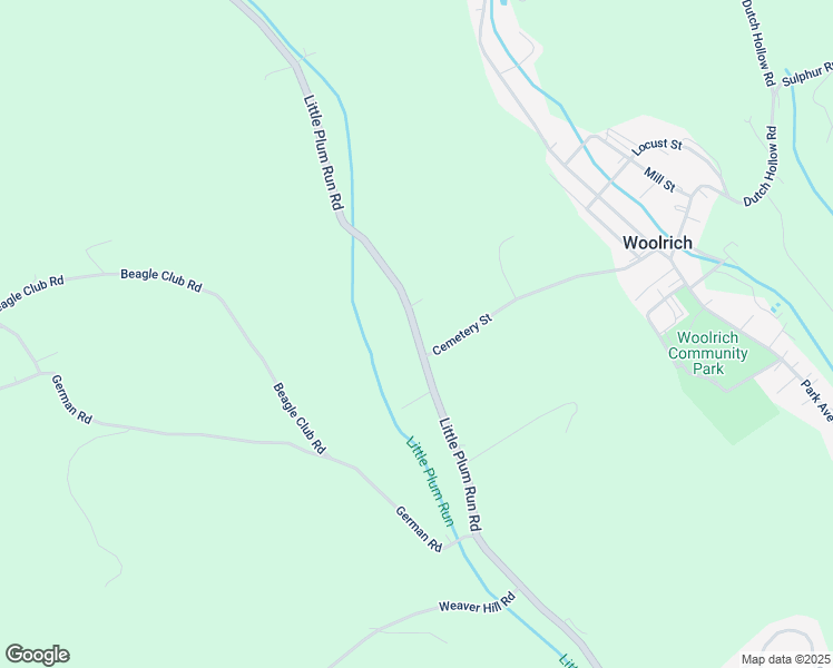 map of restaurants, bars, coffee shops, grocery stores, and more near Little Plum Run Road in Clinton County