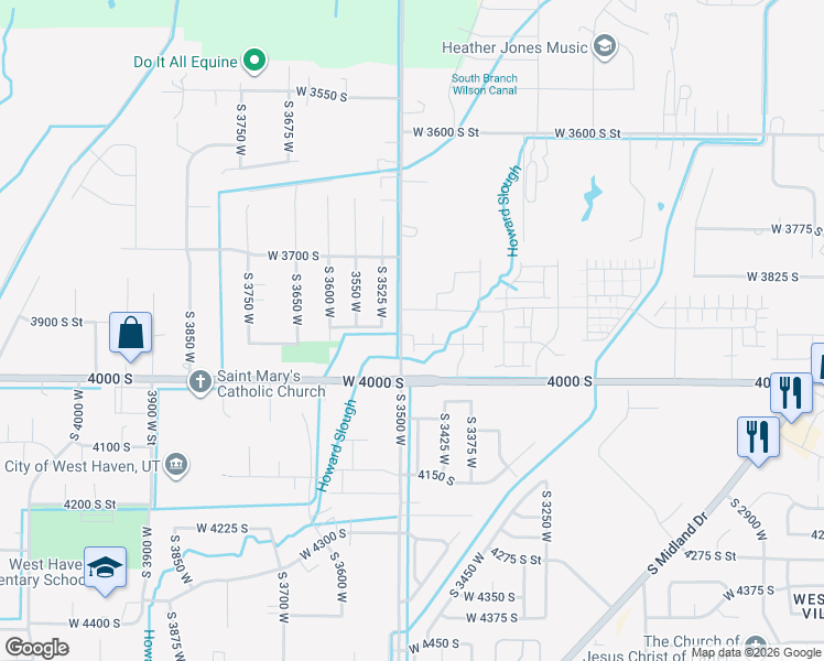 map of restaurants, bars, coffee shops, grocery stores, and more near 3876-3964 3500 West Street in West Haven