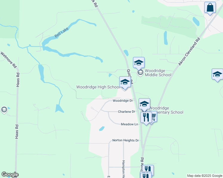 map of restaurants, bars, coffee shops, grocery stores, and more near 4440 Quick Road in Peninsula