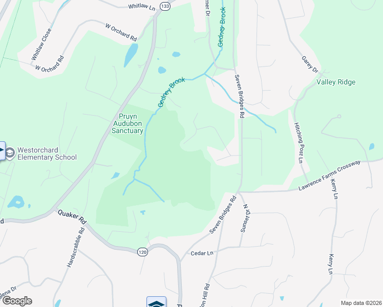 map of restaurants, bars, coffee shops, grocery stores, and more near 39 Mayberry Road in Chappaqua