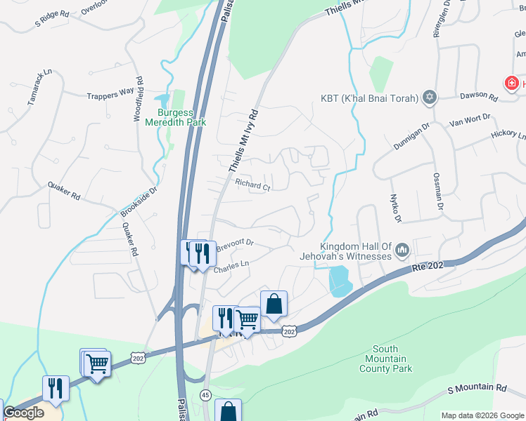 map of restaurants, bars, coffee shops, grocery stores, and more near 160 Country Club Lane in Pomona