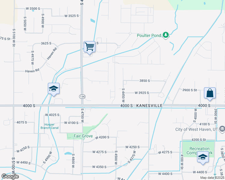 map of restaurants, bars, coffee shops, grocery stores, and more near 4512 West 3925 South in West Haven