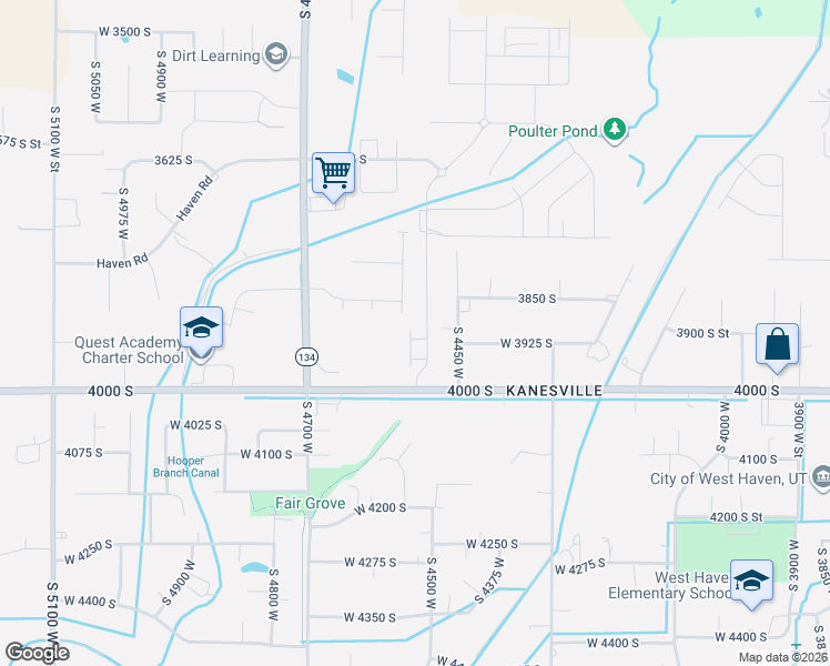map of restaurants, bars, coffee shops, grocery stores, and more near 4512 West 3925 South in West Haven