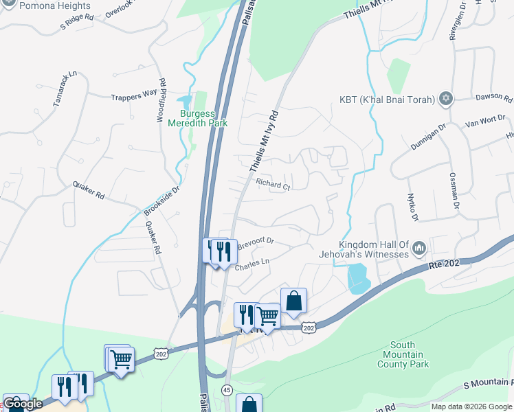 map of restaurants, bars, coffee shops, grocery stores, and more near 61 Richard Court in Pomona