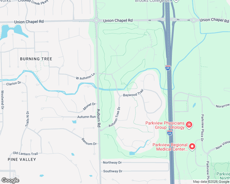 map of restaurants, bars, coffee shops, grocery stores, and more near 11915 Hampton Wood Drive in Fort Wayne