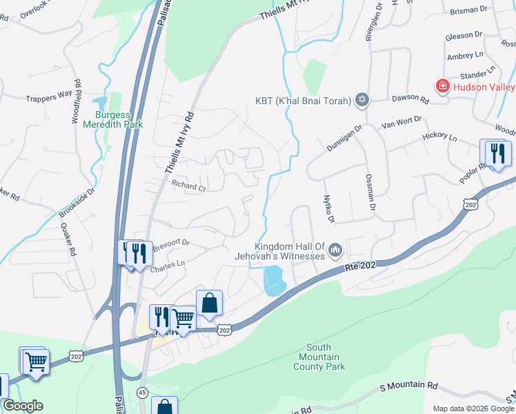 map of restaurants, bars, coffee shops, grocery stores, and more near 487 Country Club Lane in Pomona