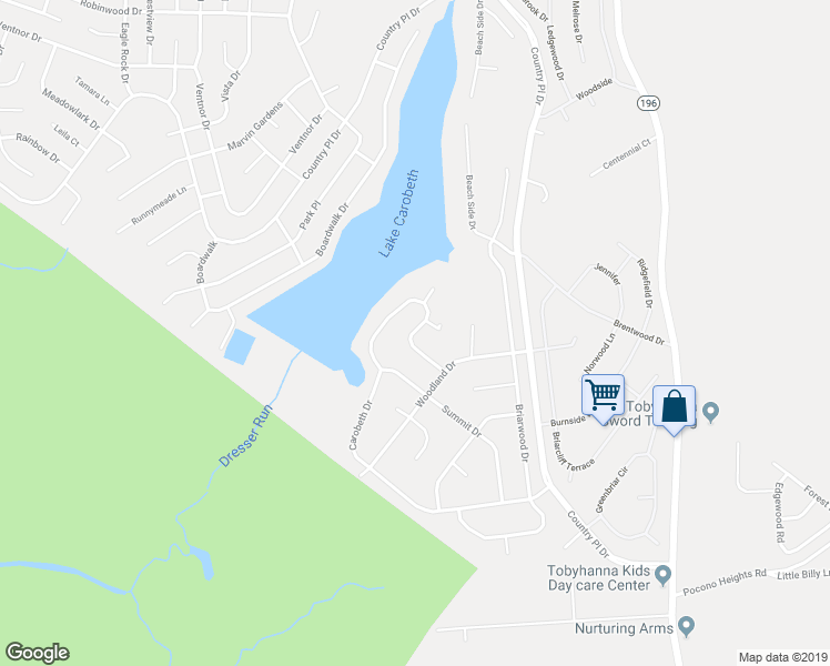 map of restaurants, bars, coffee shops, grocery stores, and more near 4226 Lakeview Drive in Tobyhanna