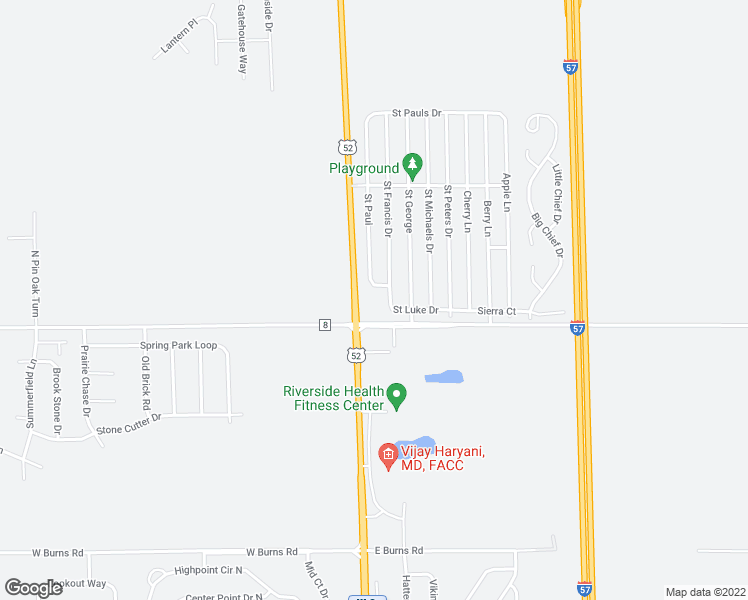 map of restaurants, bars, coffee shops, grocery stores, and more near 43 5000 North in Bourbonnais