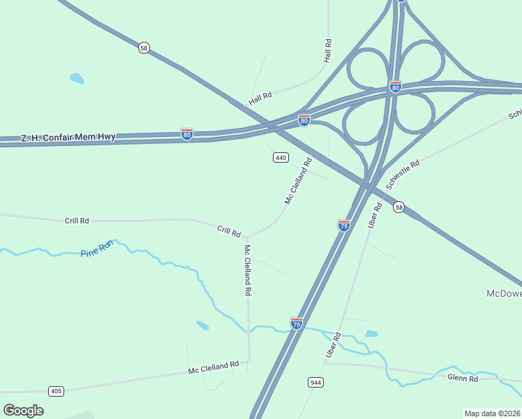 map of restaurants, bars, coffee shops, grocery stores, and more near 347 Mc Clelland Road in Mercer