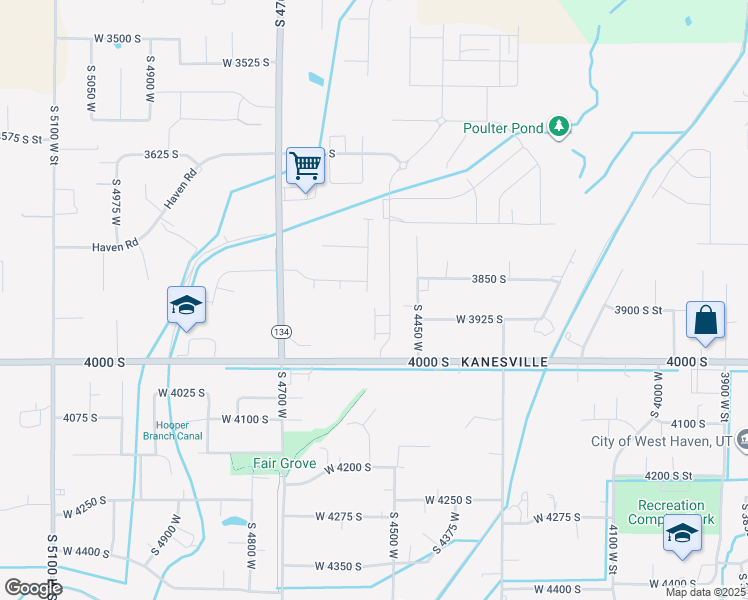 map of restaurants, bars, coffee shops, grocery stores, and more near 3880 South 4550 West in West Haven