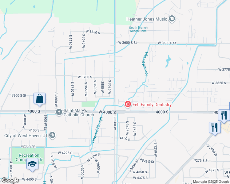 map of restaurants, bars, coffee shops, grocery stores, and more near 3876 3500 West Street in West Haven