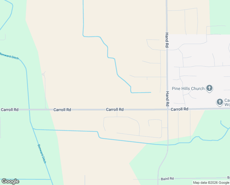 map of restaurants, bars, coffee shops, grocery stores, and more near 5804 Carroll Road in Fort Wayne