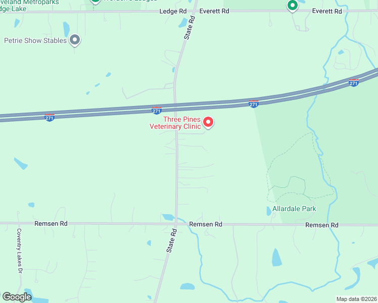 map of restaurants, bars, coffee shops, grocery stores, and more near 3051 State Road in Medina