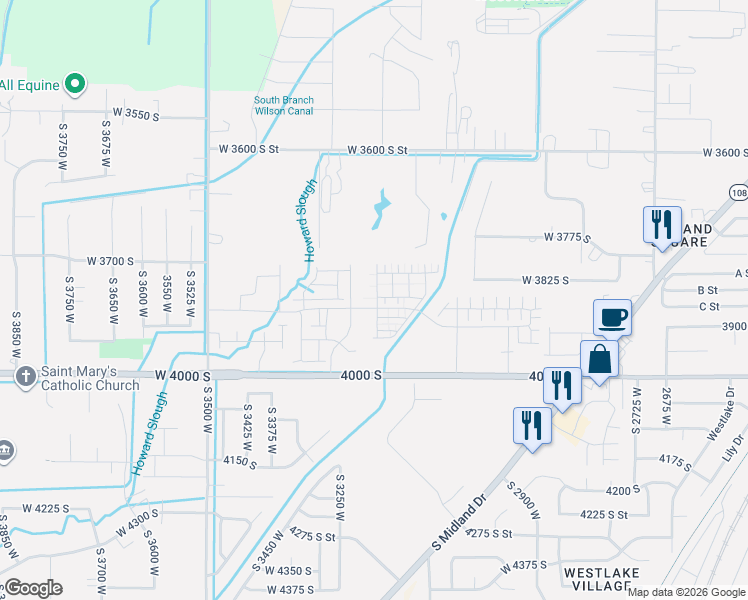 map of restaurants, bars, coffee shops, grocery stores, and more near 3779 South 3250 West in West Haven