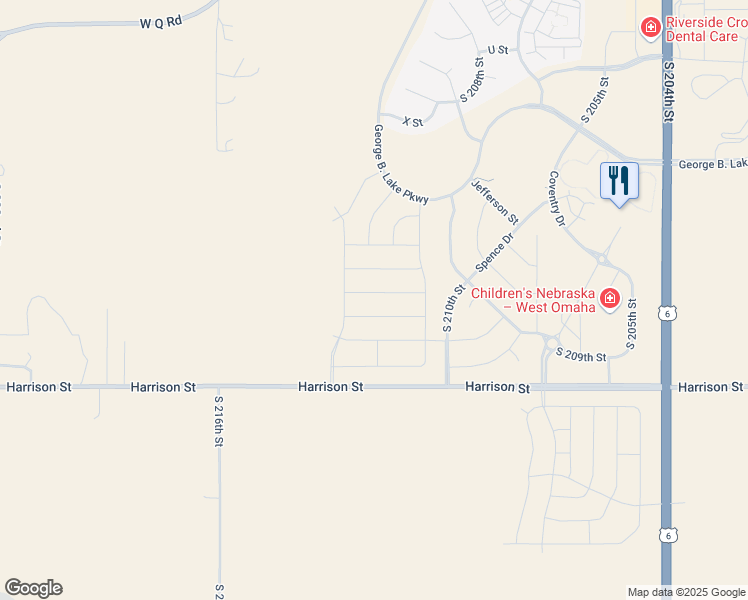 map of restaurants, bars, coffee shops, grocery stores, and more near in Omaha