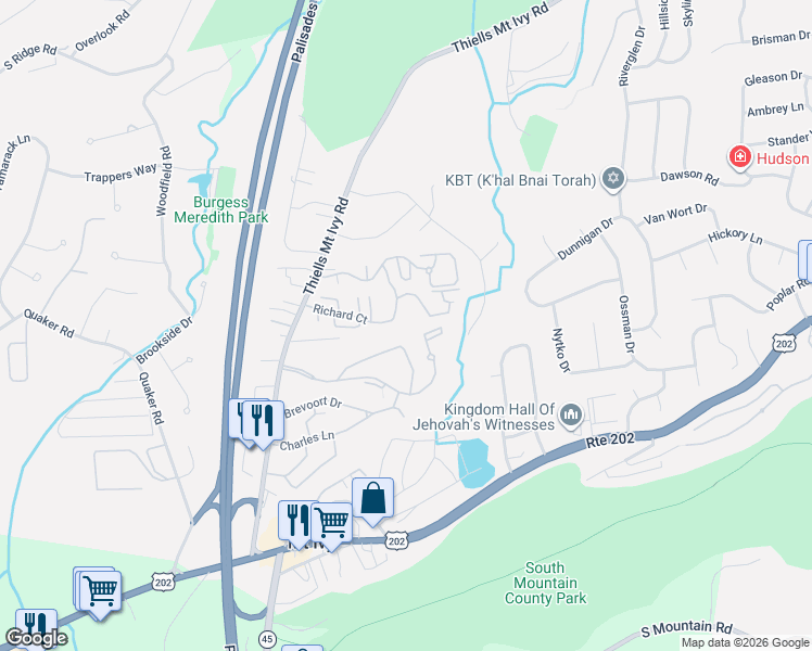 map of restaurants, bars, coffee shops, grocery stores, and more near 528 Country Club Lane in Pomona