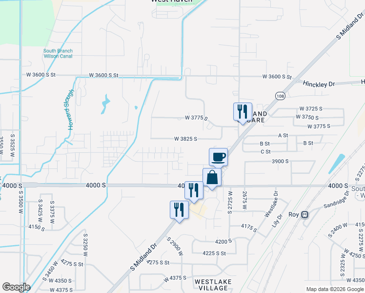 map of restaurants, bars, coffee shops, grocery stores, and more near 3862 2915 West in West Haven