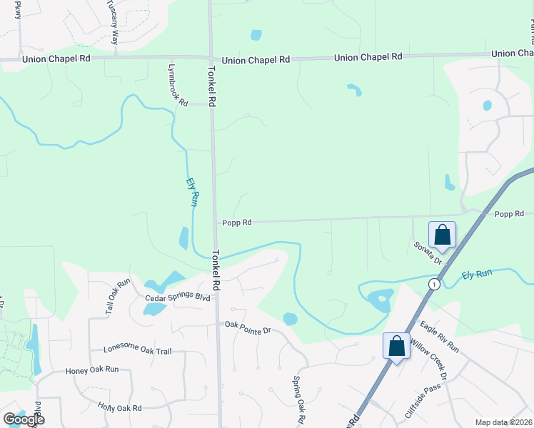 map of restaurants, bars, coffee shops, grocery stores, and more near 5701 Popp Road in Fort Wayne