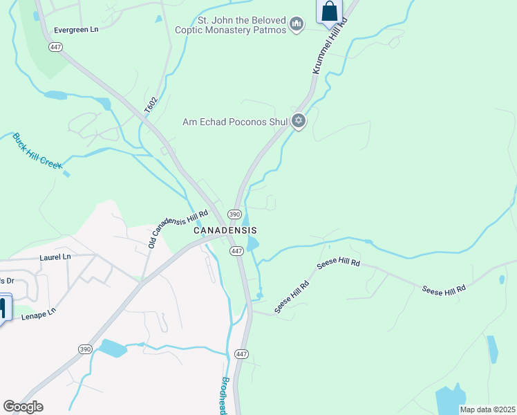 map of restaurants, bars, coffee shops, grocery stores, and more near 2nd Creek Road in Monroe County